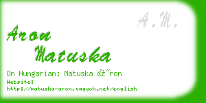 aron matuska business card